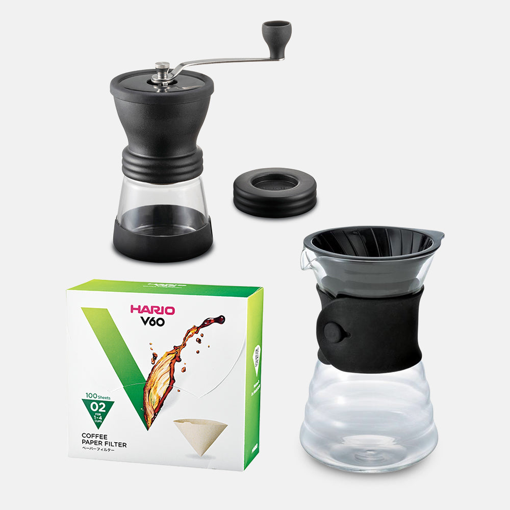 Hario Skerton N and V60 Drip Decanter Starter Kit