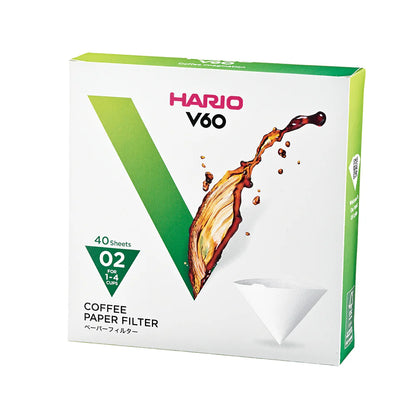 Hario V60 Coffee Filter Papers - Size 02 - White (40 pack)